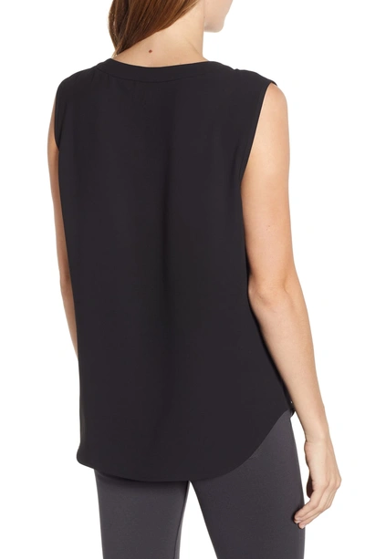 Shop Anne Klein Scoop Neck Sleeveless Blouse In Anne Black