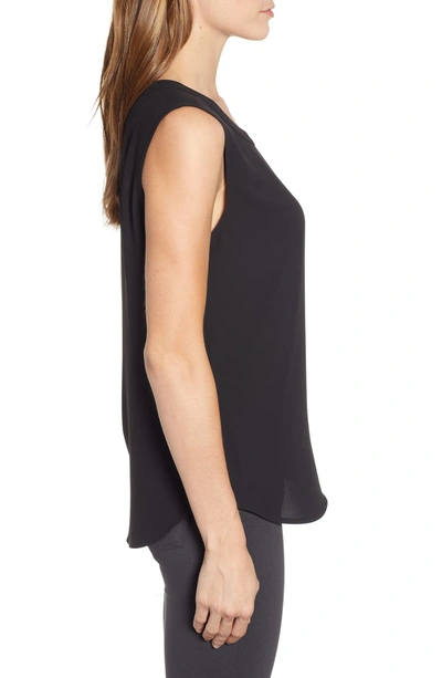 Shop Anne Klein Scoop Neck Sleeveless Blouse In Anne Black