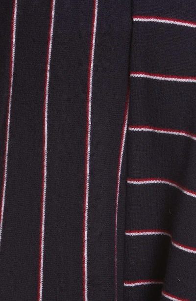Shop Stella Mccartney Stripe Wool Knit Crop Pants In Ink