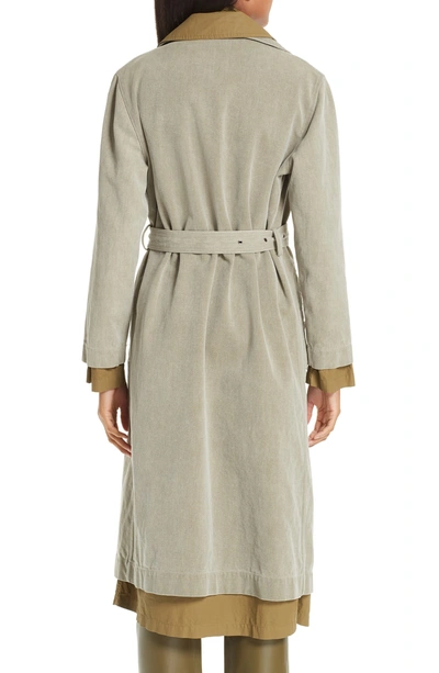 Shop Sies Marjan Devin Layered Cotton Canvas Trench Coat In Olive