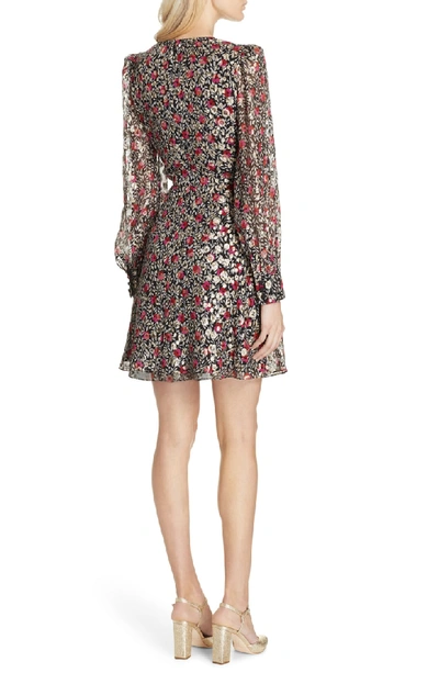 Shop Kate Spade Floral Park Clip Dot Dress In Black