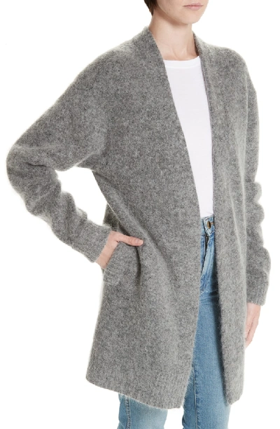 Shop Acne Studios Raya Wool & Mohair Blend Cardigan In Grey Melange