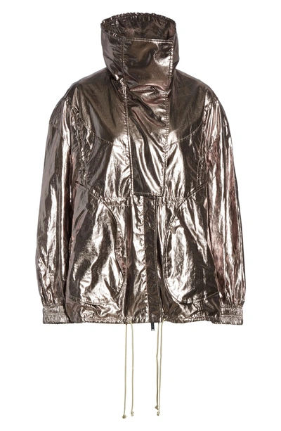 Shop Grey Jason Wu Metallic Foil Jacket In Silver