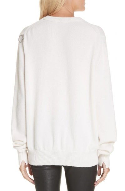 Shop Helmut Lang Ring Shoulder Cashmere Sweater In Light Butter