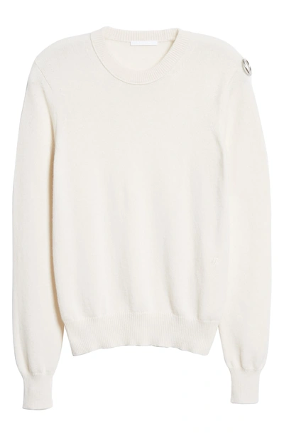 Shop Helmut Lang Ring Shoulder Cashmere Sweater In Light Butter