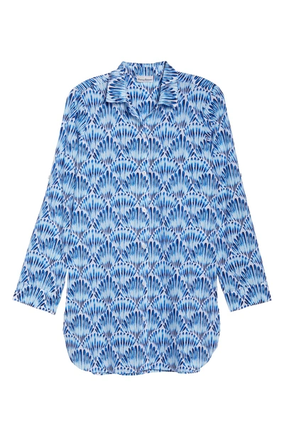 Shop Tommy Bahama Tie Dye Seashells Boyfriend Shirt Cover-up In Mare