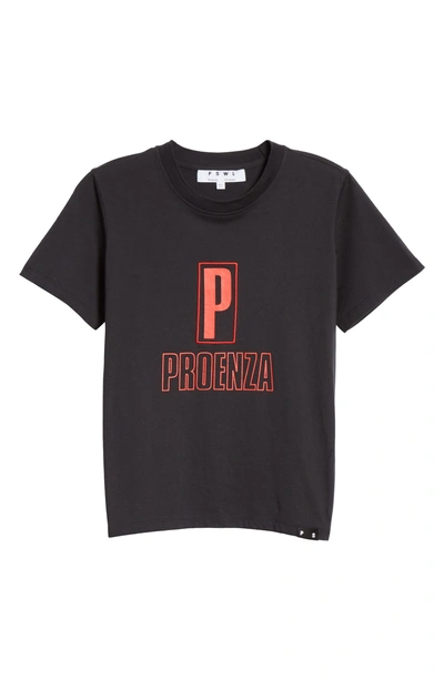 Shop Proenza Schouler Pswl Logo Graphic Baby Tee In Black/ Red Ps Rectangle