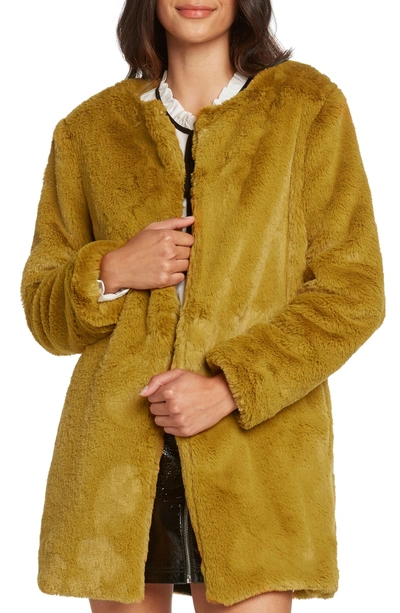 Shop Willow & Clay Faux Fur Jacket In Saffron