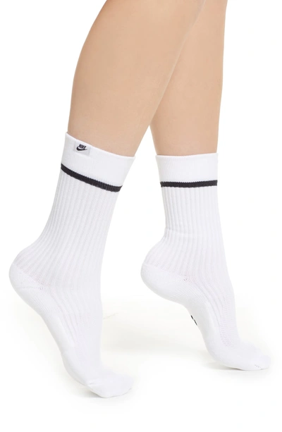Shop Nike 2-pack Snkr Sox Essential Crew Socks In White/ Black/ Black