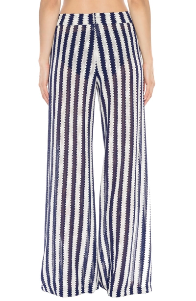 Shop Isabella Rose Ships Ahoy Cover-up Pants In Navy/ White
