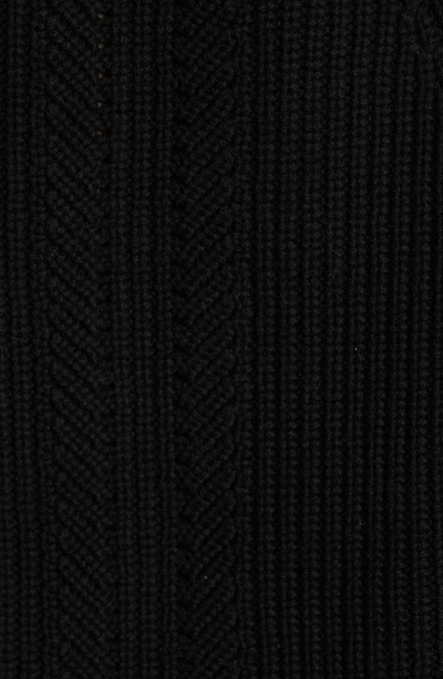 Shop Fendi Genuine Fox Fur Cuff Cashmere Sweater In Black