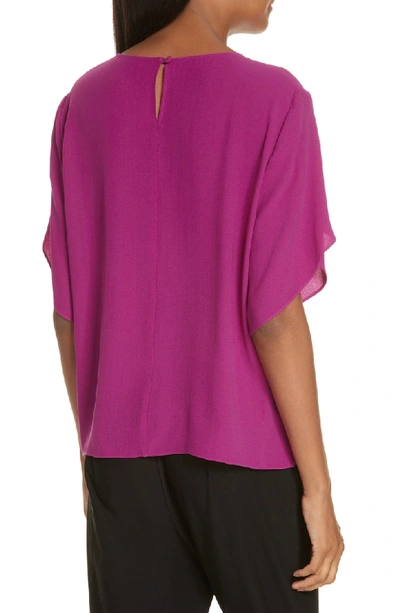 Shop Eileen Fisher Tulip Sleeve Silk Top In Cerise