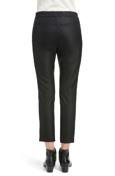 Shop Saint Laurent Wool & Mohair Tuxedo Stripe Track Pants In Noir