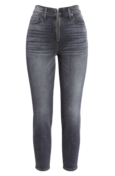 Shop Alice And Olivia Good Exposed Zip Ankle Skinny Jeans In Black Magic