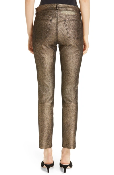 Shop Lafayette 148 Mercer Crop Pants In Gold