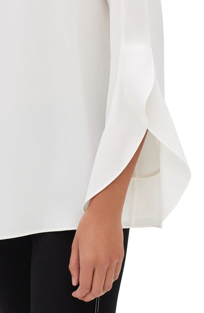 Shop Lafayette 148 Emory Finesse Crepe Blouse In Cloud