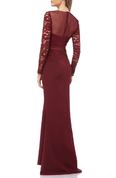 Shop Js Collections Lace Gown In Cabernet