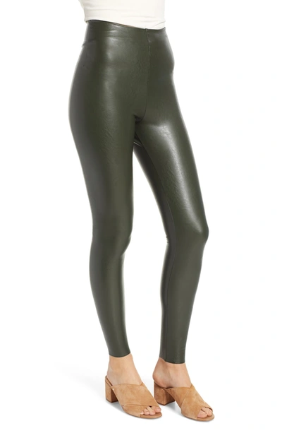 Commando Control Top Faux Leather Leggings In Pine