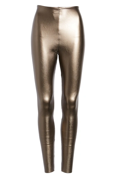 Shop Commando Perfect Control Faux Leather Leggings In Bronze