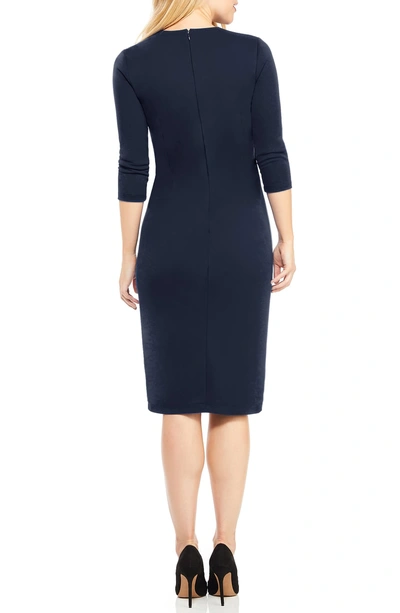 Shop Maggy London Knot Detail Sheath Dress In Dark Navy