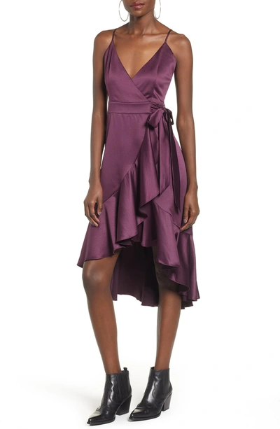 Shop Band Of Gypsies Payton Ruffled High/low Dress In Plum