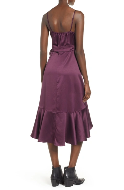 Shop Band Of Gypsies Payton Ruffled High/low Dress In Plum
