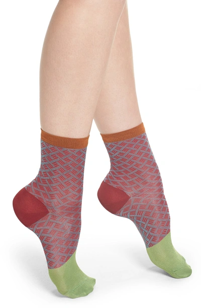 Shop Hysteria By Happy Socks Jill Ankle Socks In Medium Red