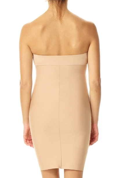Commando Two-faced Tech Control Strapless Slip Dress In Nude In Beige