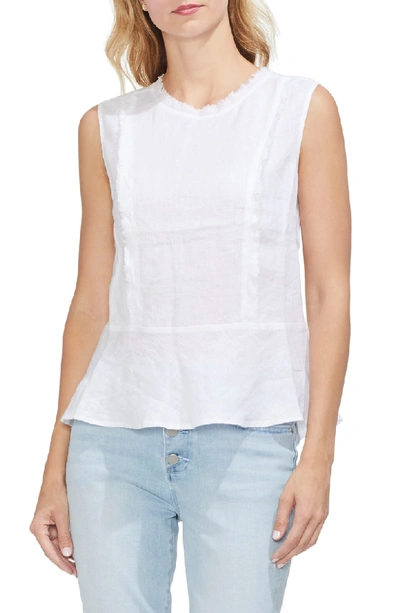 Shop Vince Camuto Sleeveless Peplum Top In Ultra White
