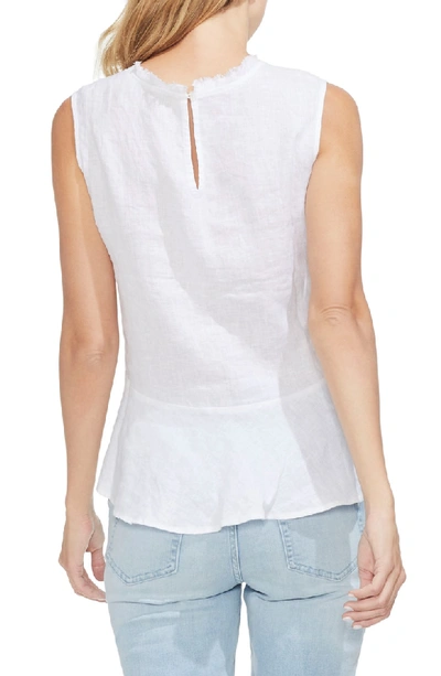 Shop Vince Camuto Sleeveless Peplum Top In Ultra White