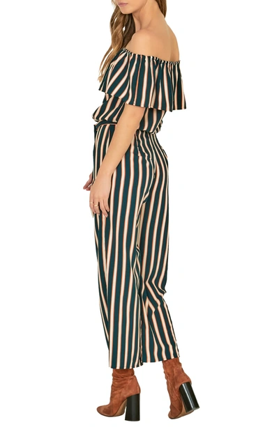 Shop Amuse Society Earn Your Stripes Pants In Emerald