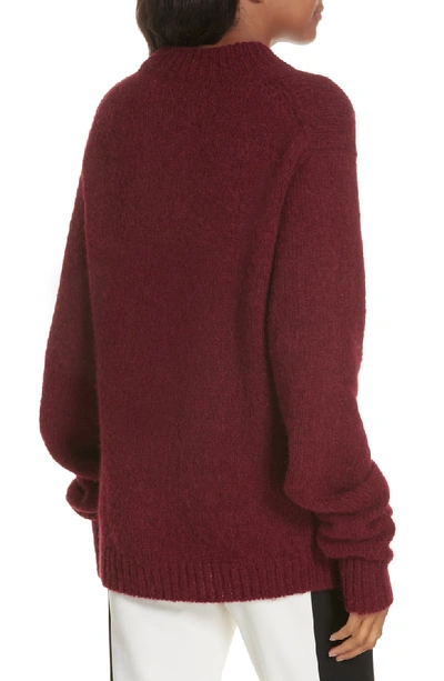 Shop Tibi Cozette Alpaca & Wool Blend Sweater In Dark Currant