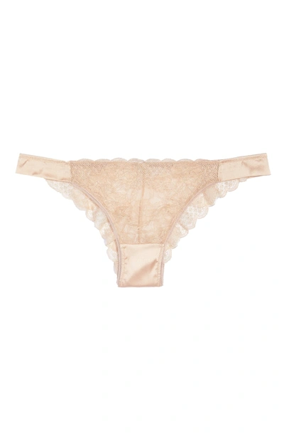 Shop Addiction Nouvelle Lingerie Lace & Satin Brazilian Panties In Nude