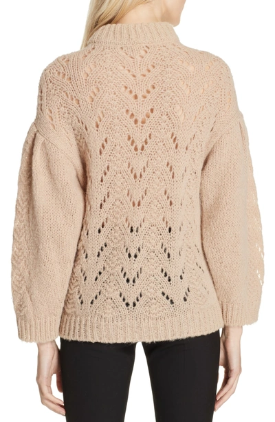 Shop Kate Spade Pointelle Sweater In Roasted Peanut