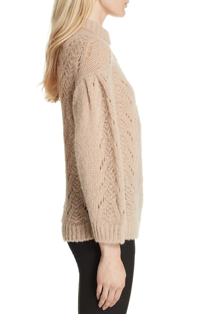 Shop Kate Spade Pointelle Sweater In Roasted Peanut