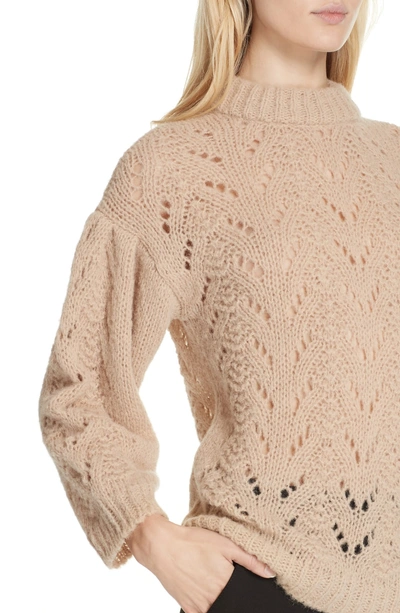 Shop Kate Spade Pointelle Sweater In Roasted Peanut