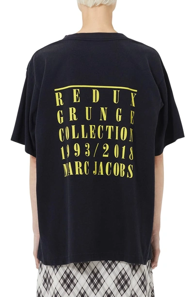 Shop Marc Jacobs Grunge Logo Oversized Tee In Black