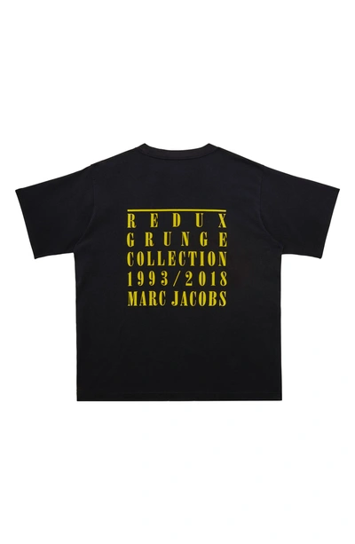 Shop Marc Jacobs Grunge Logo Oversized Tee In Black