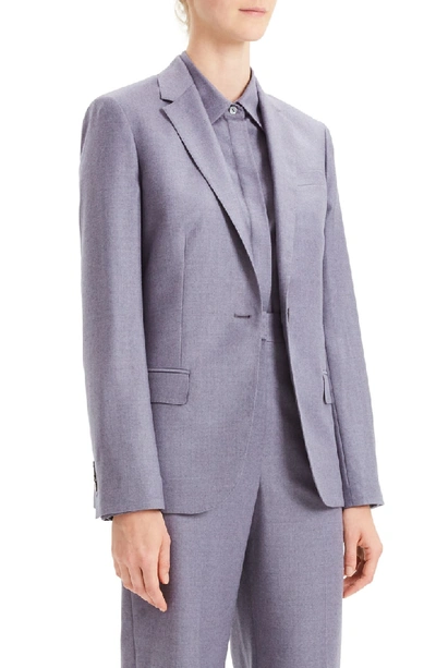 Shop Theory Staple Wool Blazer In Lavender Melange