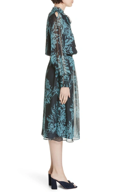Shop Equipment Henriette Silk Chiffon Dress In Eclipse Bleu Fu