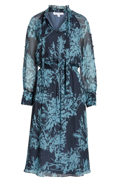 Shop Equipment Henriette Silk Chiffon Dress In Eclipse Bleu Fu