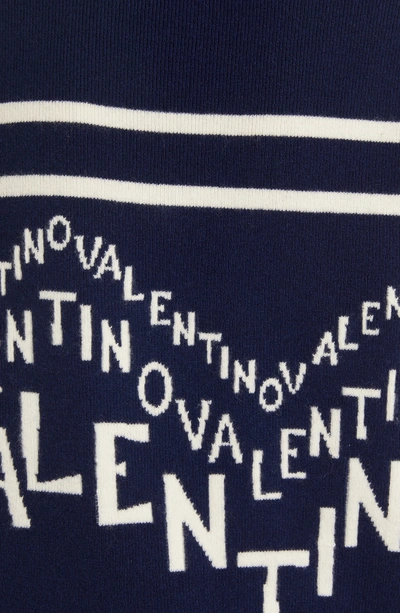 Shop Valentino Chevron Logo Wool & Cashmere Sweater In Almond/ Pure Blue