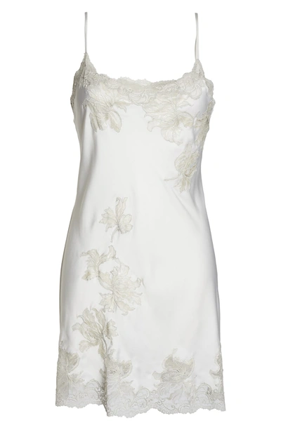 Shop Natori Chantilly Lace Chemise In Warm White