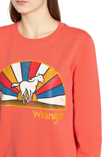 Shop Wrangler Horse Graphic Sweatshirt In Glow Orange