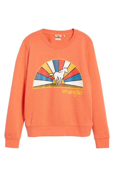 Shop Wrangler Horse Graphic Sweatshirt In Glow Orange