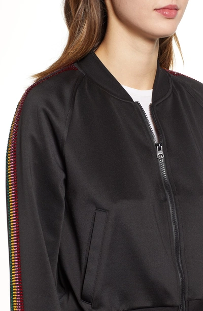 Shop Pam & Gela Sleeve Stripe Track Jacket In Black