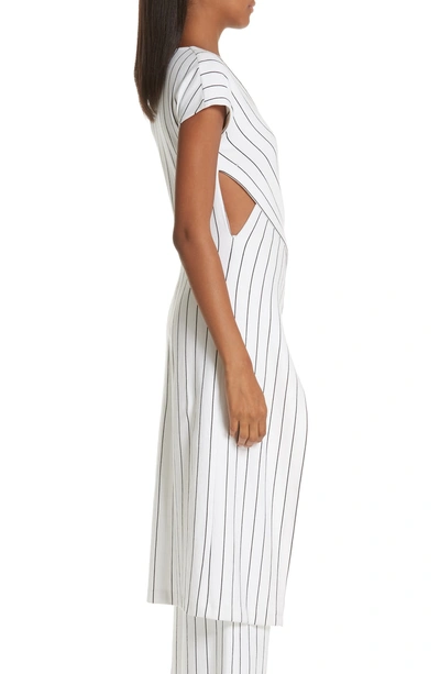 Shop Rosetta Getty Stripe Cross Panel Top In White/ Black