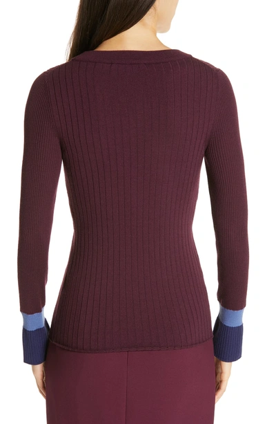 Shop Hugo Boss Fadeline Berry Fantasy Sweater In Dark Berry Fantasy