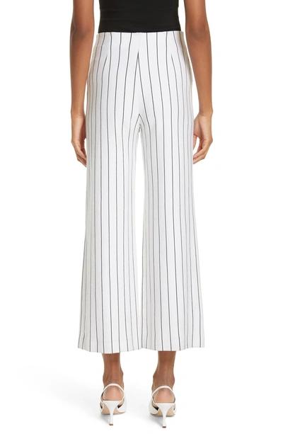 Shop Rosetta Getty Pinstripe Pull-on Pants In White/ Black