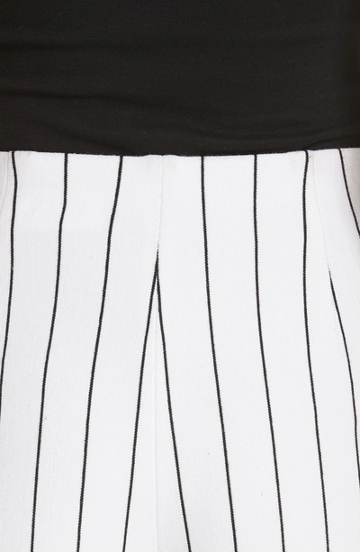 Shop Rosetta Getty Pinstripe Pull-on Pants In White/ Black